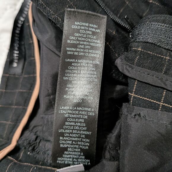✨ WHBM Black Plaid "THE SLIM ANKLE" Pants Size 0 Stretch Rayon Cotton - Picture 8 of 8